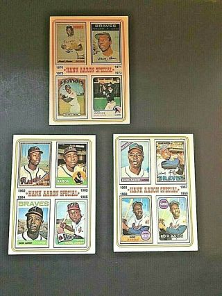 (3) Topps 1974 Hank Aaron Special - S 4,  5 And 6 In Ex - Nm.  W2