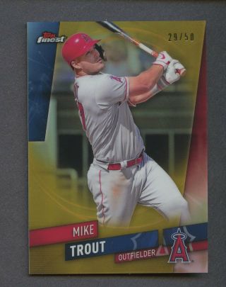 2019 Topps Finest Gold Refractor Mike Trout Angels 29/50