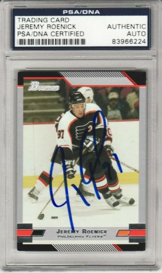 Jeremy Roenick Signed Auto 2003 - 04 Bowman 27 Psa/dna Authenticated Flyers