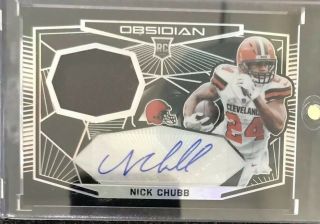 2018 Panini Obsidian Nick Chubb Autograph Auto Jersey Rookie Rc /100 Browns