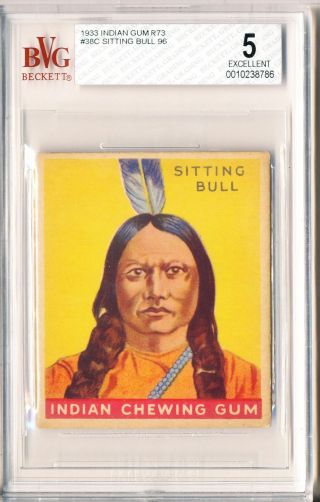 Sitting Bull 1933 Goudey Indian Gum R73 38 Beckett Bgs Bvg 5