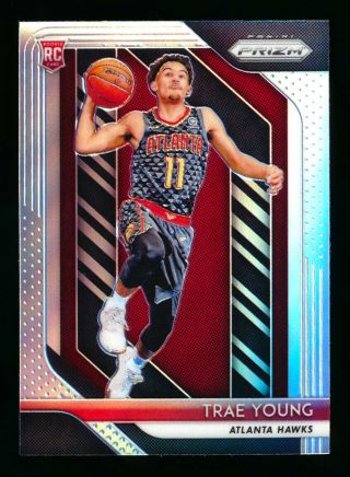 2018 - 19 Panini Prizm Trae Young 78 Rc Silver Refractor Parallel Hawks Rookie Sp