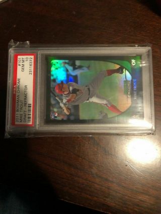 2011 Bowman Chrome Draft Refractor Mike Trout ROOKIE RC 101 PSA 10 GEM (PWCC) 3