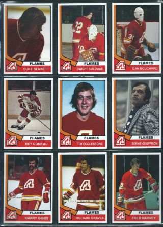 Atlanta Flames 1974 - 75 Hockey Card Style Team Photo Set 26 Photo Cards