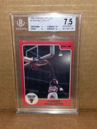 1985 86 Star Michael Jordan Card 7 Career Highlights Bgs 7.  5 With 2 9 Sub Grade