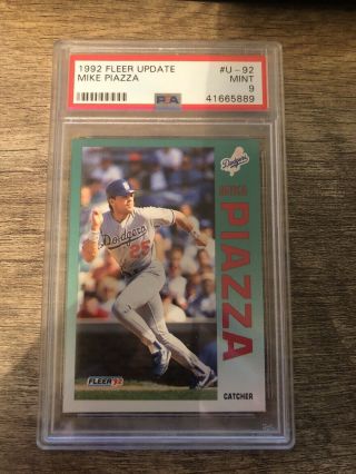 1992 Fleer Update Mike Piazza Los Angeles Dodgers 92 Psa 9 Rookie