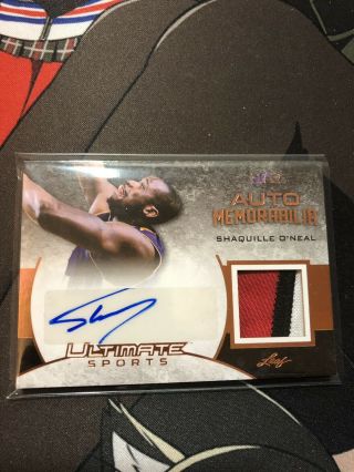 Shaquille O’neal 2019 Leaf Ultimate 3 - Clr Game Patch Auto /12 Autograph