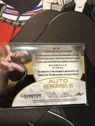 SHAQUILLE O’NEAL 2019 LEAF ULTIMATE 3 - CLR GAME PATCH AUTO /12 AUTOGRAPH 3