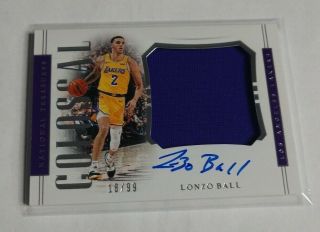 R15,  825 - Lonzo Ball - 2018/19 National Treasures - Autograph Jersy - 18/99 -