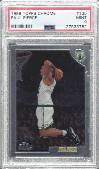 Paul Pierce 1998 Topps Chrome Celtics True Rookie Rc 135 Psa 9