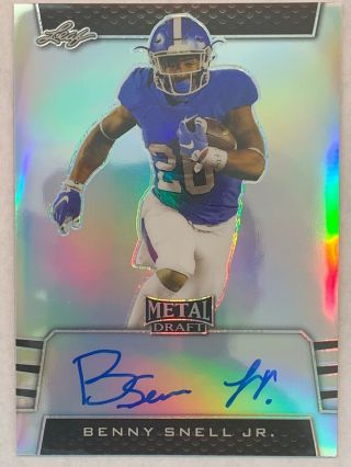 Benny Snell Jr 2019 Leaf Metal Draft On Card Auto Autograph Steelers