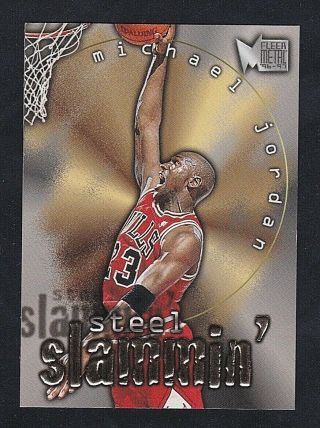 1996 - 97 Fleer Metal Michael Jordan Steel Slammin Embossed 6 Sp Insert