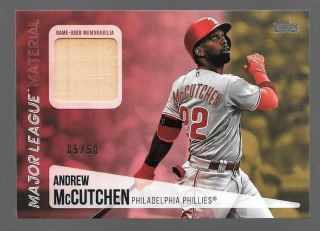2019 Topps Series 2 Major League Material Gold Mlm - Am Andrew Mccutchen/50
