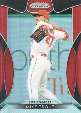 2019 Panini Prizm Mike Trout Red Prizm Sp Tier 2 Card No.  192 L.  A.  Angels