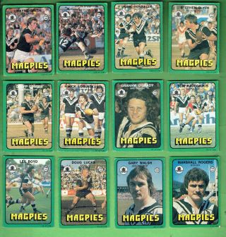 D435.  1978 Western Suburbs Magpies Rugby League Cards,  All 12 Cards