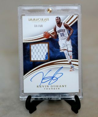 2015 - 16 Panini Immaculate Kevin Durant Patch Auto 8/60 Game Worn Nr Thunder