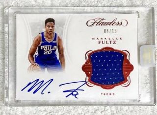 Markelle Fultz 2017 - 18 Flawless Encased Rc Rpa Rookie Patch Auto 8/15 Magic