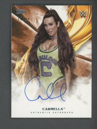 2019 Topps Wwe Wrestling Undisputed Carmella Signed Auto Autograph 14/99