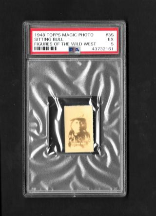 1948 Topps Magic Photo 3s Sitting Bull - Psa 5 - Figures Of The Wild West