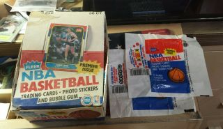 1986 Fleer Basketball Empty Box With Two Wrappers