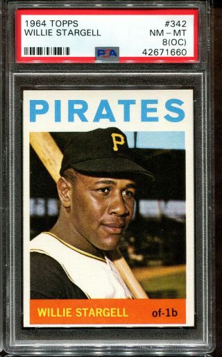 1964 Topps 342 Willie Stargell Psa 8 Oc Hof Pittsburgh Pirates