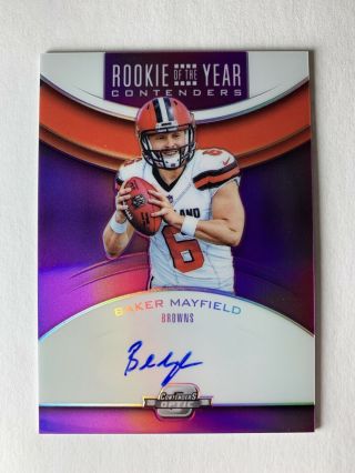 2018 Panini Contenders Optic Roy Purple Baker Mayfield Auto /49 Rc