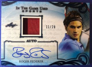 Roger Federer 2019 Leaf Itg Game Patch Auto 11/20 Shirt Signature Greatest