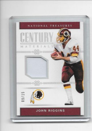 2017 National Treasures John Riggins Holo Century Materials Jersey 9/15 Redskins
