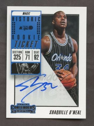 2018 - 19 Contenders Historic Rookie Ticket Shaquille O 