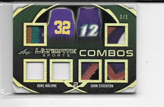 2019 Leaf Ultimate Sports John Stockton Karl Malone 6 Piece 3 Color Patch 1/1