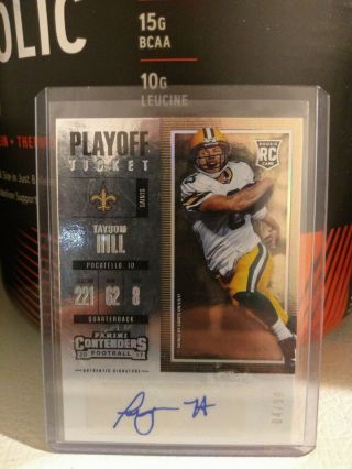 Taysom Hill 2017 Contenders Playoff Ticket Rookie Auto 04/99