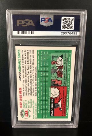 1994 TOPPS ARCHIVES GOLD 128 HANK AARON AUTO 1954 RC REPRINT PSA/DNA 2