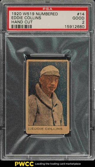 1920 W519 - 2 Strip Card Eddie Collins 14 Psa 2 Gd (pwcc)