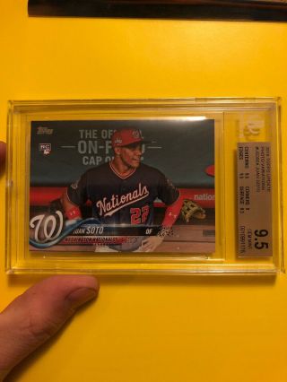 Juan Soto 2018 Topps Update Photo Variations Us300a Dugout Rc Ssp - Bgs 9.  5