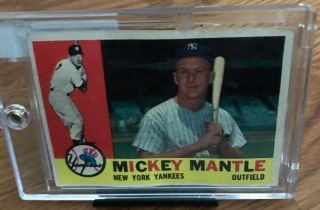 1960 Topps 350 Mickey Mantle York Yankees,  Minor Creases Hof Vg - Ex