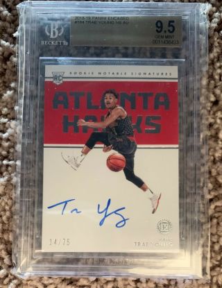 2018/19 Panini Encased Trae Young Rc On - Card Auto Graded 9.  5 / 10 Auto