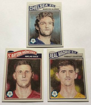 2019 Topps Ucl Soccer Living Set Week 13.  Cards 37 - 39,  Courtois Sule Alonso