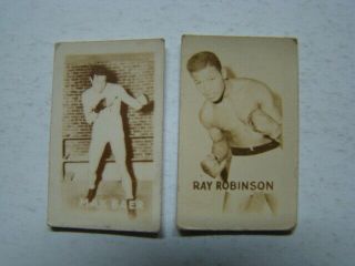 1948 Topps Magic Photos Trading Cards Boxing Champions Ray Robinson & Max Baer