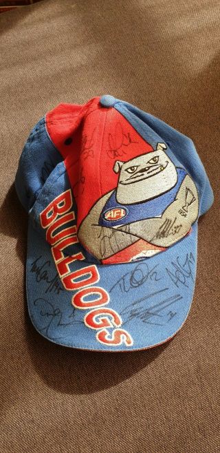 Western Bulldogs Footscray Doggies Afl Vfl Footy Signed Baseball Cap Hat