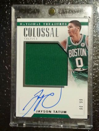 Jayson Tatum 2017 - 18 Panini National Treasures Colossal Autograph /99 Rpa Auto