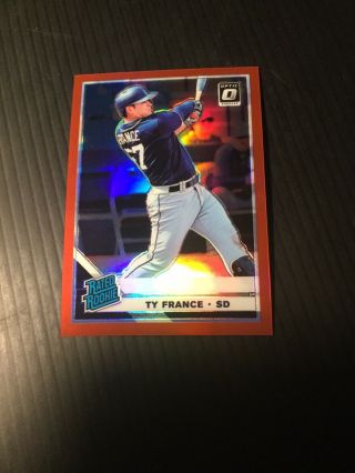 2019 Donruss Optic Ty France Red Prizm Rated Rookie Card 28/60