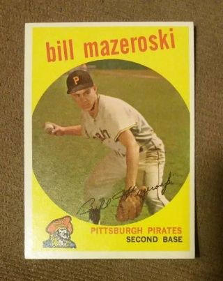 1959 Topps Bill Mazeroski Pittsburgh Pirates 415 Ex - Mt,