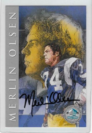 Merlin Olsen 1998 Nfl Hall Of Fame Signature Series Autograph Card Rams Auto Rip
