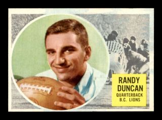 1960 Topps Cfl 5 Randy Duncan Nm X1715479