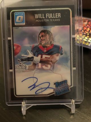 Will Fuller 2016 Optic Rated Rookie Black Refractor Rc Auto /25 Rare Sp