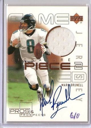 Mark Brunell 2000 Upper Deck Pros And Prospects Auto Jersey /8 Signature Piece 2