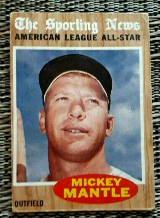 1962 Topps Mickey Mantle 471 Sporting News All Star Card By Topps