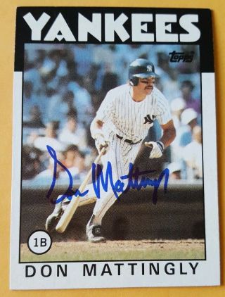 Don Mattingly 1986 Topps York Yankees Autograph Baseball Card Signed Auto
