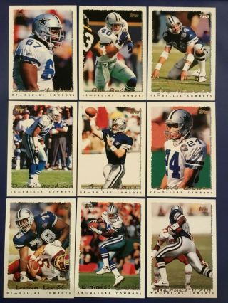 1995 Topps Dallas Cowboys Complete Team Set 17 Smith Bowl Champions Look