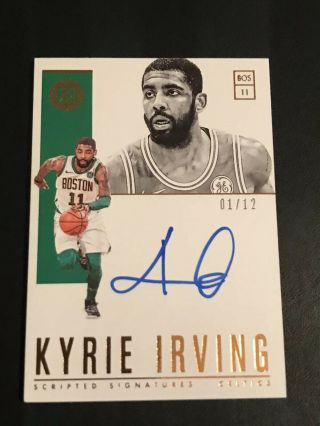 2018 - 19 Encased Kyrie Irving Fotl Scripted Signatures Auto 1/12 Celtics